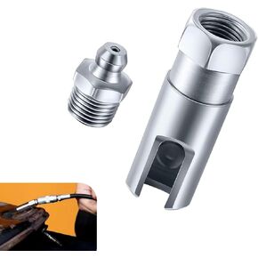 AJXN 1 PC Car Car Grease Aund ، 1/8 "NPT Threads 90 درجة دفع على محول خراطيم الشحوم الزاوية الزاوية الزاوية اليمنى ، ملحقات تعديل ، لمعظم السيارات والشاحنات والمزارع (الفضة)