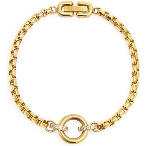 Tarnish Resistant Chic Elegant Gold Bracelet With Circle Link CZ Stones - Valentines Day & Mothers Day Gifts - Premium 316L Stainless Steel - Allergy Free, 19 cm, Stainless Steel