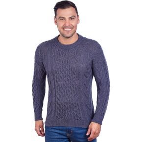 Handmade Warm Irish Aran Alpaca Sweater for Men - Nordic Pullover in Alpaca Wool