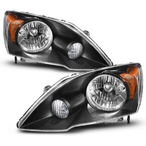 AKKON - For 2007 2008 2009 2010 2011 Honda CR-V Driver and Passenger Side Headlights Headlamps Pair Set