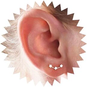 Boho Stars Climber Studs Earrings Gold Tiny Stars Cluster Crawler Earrings Stars Cuff Wrap Studs Statement Prom Stars Earrings Jewelry for Women and Girls(Gold)