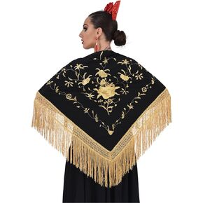 Manila shawl for flamenco dance. Middle size 63X31 inch