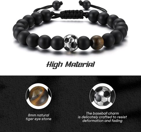 2025 Graduation Gifts for Him: Adjustable Baseball Football Soccer Bead Bracelet with Encourage Quote for Teen Boy - Graduation Gifts for Kindergarten/Middle School/High School/College Grads in Saudi Arabia
