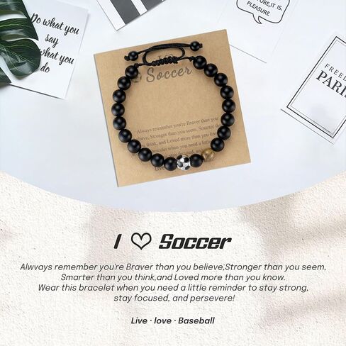2025 Graduation Gifts for Him: Adjustable Baseball Football Soccer Bead Bracelet with Encourage Quote for Teen Boy - Graduation Gifts for Kindergarten/Middle School/High School/College Grads in Saudi Arabia