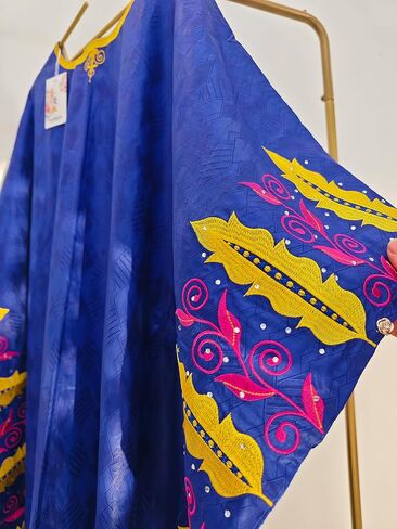 African Bazin Boubou Royal Blue Basin Rich Dashiki Senagal Mali Basin Robe Nigeria Women Wedding Party Bride Dress in Saudi Arabia
