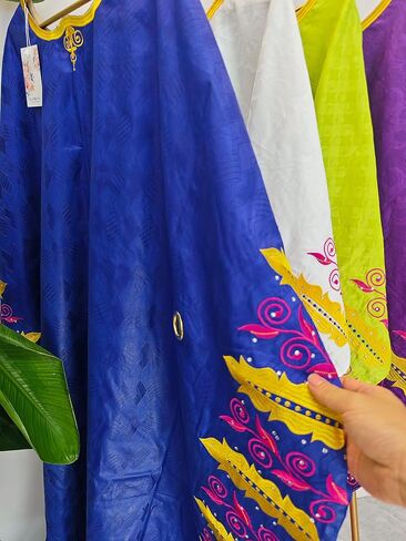 African Bazin Boubou Royal Blue Basin Rich Dashiki Senagal Mali Basin Robe Nigeria Women Wedding Party Bride Dress in Saudi Arabia