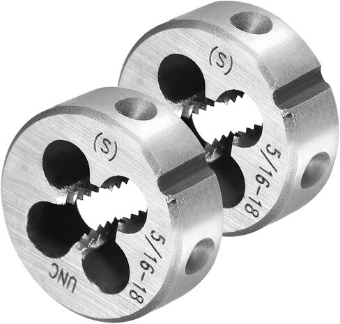 Round Threading Dies, 3/8-16 UNC Thread, 9SiCr Alloy Tool Steel Screw Milling Tools - (Applications: for Machine Thread Repair), 2-Pieces in Saudi Arabia
