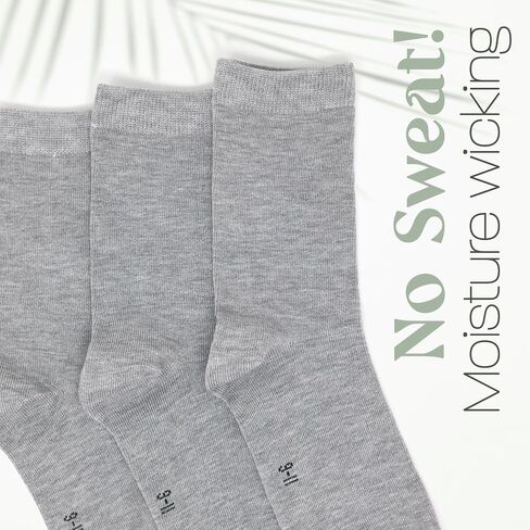 Womens Soft Bamboo Rayon Crew Socks Dress Seamless Toe Thin Socks 3-6 Pairs in Saudi Arabia