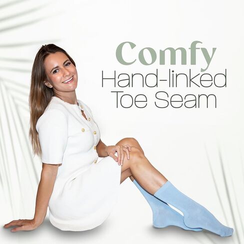 Womens Soft Bamboo Rayon Crew Socks Dress Seamless Toe Thin Socks 3-6 Pairs in Saudi Arabia