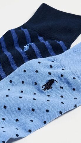Polo Ralph Lauren Men's Dot and Stripe Slack Socks 2 Pack in Saudi Arabia