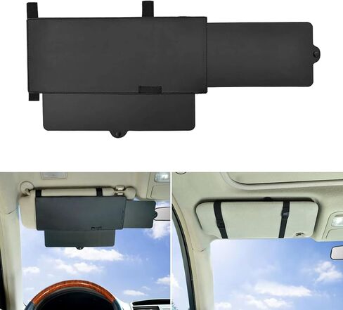 gunhunt 1 PC Retractable Automotive Sunshade Anti-Glare Visor Extender, Adjustable Car Sun Visor, Protects from Sun Glare, Snow Blindness & UV Rays (Black) in Saudi Arabia