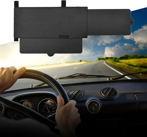 gunhunt 1 PC Retractable Automotive Sunshade Anti-Glare Visor Extender, Adjustable Car Sun Visor, Protects from Sun Glare, Snow Blindness & UV Rays (Black) in Saudi Arabia