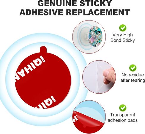10pcs Sticky Adhesive Replacement for Socket Grip Base, Sticker Pads for Back of Phone Collapsible Grip Holder & Stand - 35mm/1.38inch Round Strong Double Sided Tapes & Cleaning Prep Pads in Saudi Arabia