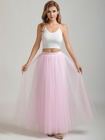 A line Tulle Skirt Long Maxi for Party Prom in Kuwait