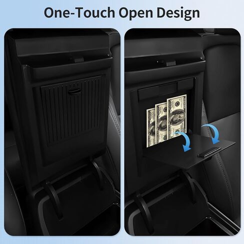 2025 Upgrade Center Console Organizer Tray for Tesla Model Y Accessories 2024-2020/For Tesla Model 3 Accessories 2023-2021 [Slide Smoothly/US Patent] Cup Holder Matte Black in Saudi Arabia