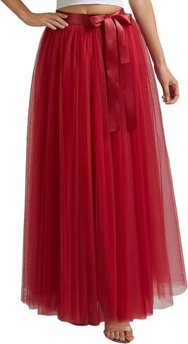 A line Tulle Skirt Long Maxi for Party Prom in Kuwait