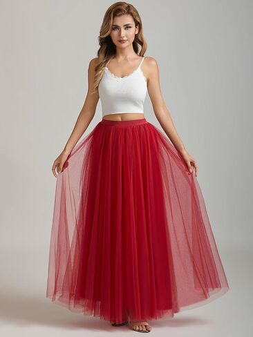 A line Tulle Skirt Long Maxi for Party Prom in Kuwait