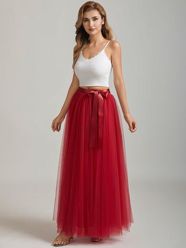 A line Tulle Skirt Long Maxi for Party Prom in Kuwait