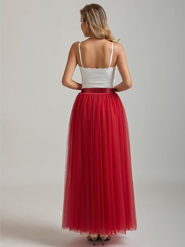 A line Tulle Skirt Long Maxi for Party Prom in Kuwait
