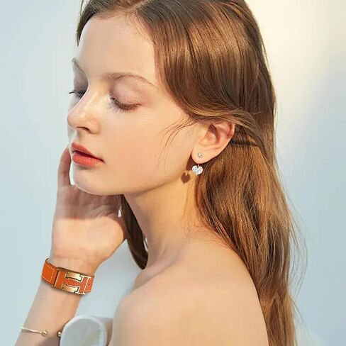 Designer Leather Band Compatible with Apple Watch 49mm46mm45mm44mm42mm41mm 40mm38mm for Women,Dressy Magnetic H Buckle watch bands for iWatch Ultra 2/1/SE/Series 10/9/8/7/6/5/4/3/2/1 in Kuwait