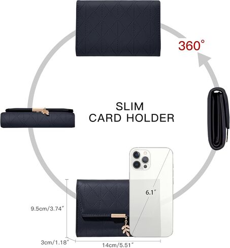 محفظة امرأة جلدية صغيرة Bifold RFID حظر حامل بطاقة السيدات مع جيب عملة سحاب in Kuwait