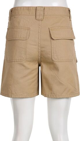 Womens High Waisted Cargo Denim Shorts Loose Fit A Line Jean Shorts for Teen Girls with Pockets in Saudi Arabia