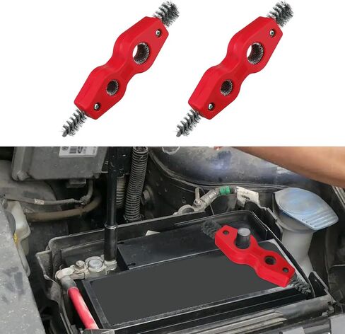 2PCS 4 in 1 Car Battery Cleaning Brush, Battery Terminal Cleaner, Copper Pipes Cleaner Brush Tool, Universal Interior and Exterior Battery Terminals Machine Parts Anti-Corrosion Battery Terminals in Saudi Arabia