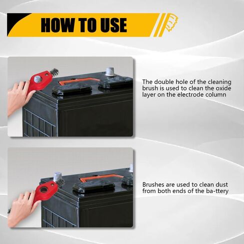 2PCS 4 in 1 Car Battery Cleaning Brush, Battery Terminal Cleaner, Copper Pipes Cleaner Brush Tool, Universal Interior and Exterior Battery Terminals Machine Parts Anti-Corrosion Battery Terminals in Saudi Arabia