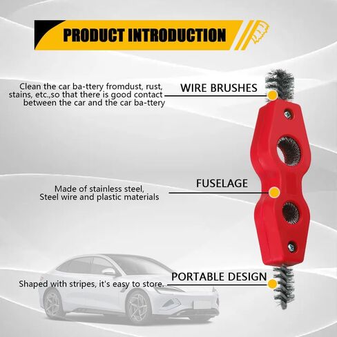 2PCS 4 in 1 Car Battery Cleaning Brush, Battery Terminal Cleaner, Copper Pipes Cleaner Brush Tool, Universal Interior and Exterior Battery Terminals Machine Parts Anti-Corrosion Battery Terminals in Saudi Arabia