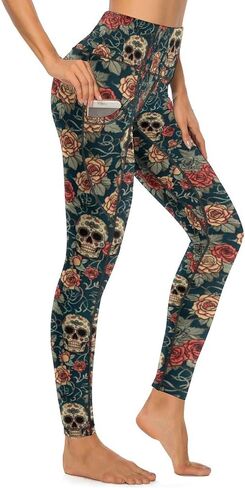 Women's High Waist Tummy Control Yoga Pants with Pockets Workout Leggings in Saudi Arabia