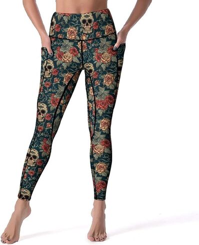 Women's High Waist Tummy Control Yoga Pants with Pockets Workout Leggings in Saudi Arabia