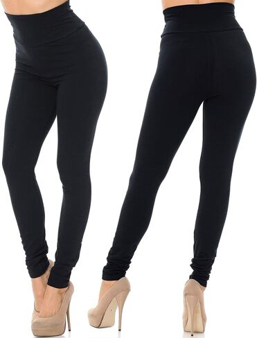 World of Meggings® المصنوع في الولايات المتحدة الأمريكية عالية الخصر الطول الكامل الطول اللبوجات القطن الأساسية in Kuwait