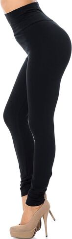 World of Meggings® المصنوع في الولايات المتحدة الأمريكية عالية الخصر الطول الكامل الطول اللبوجات القطن الأساسية in Kuwait