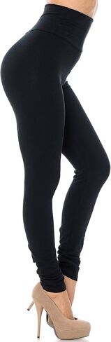 World of Meggings® المصنوع في الولايات المتحدة الأمريكية عالية الخصر الطول الكامل الطول اللبوجات القطن الأساسية in Kuwait