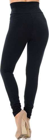 World of Meggings® المصنوع في الولايات المتحدة الأمريكية عالية الخصر الطول الكامل الطول اللبوجات القطن الأساسية in Kuwait