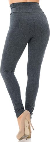 World of Leggings® Made in USA High Waisted Full Length Solid Basic Cotton Leggings in Saudi Arabia