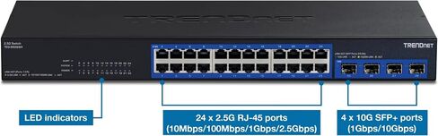 TRENDnet 16-Port Unmanaged 2.5G Desktop Network Ethernet Switch, TEG-S3160, 16 x 2.5Gb RJ-45 Ports, 80Gbps Switching Capacity, NDAA TAA Compliant, Lifetime Protection, Black in Saudi Arabia