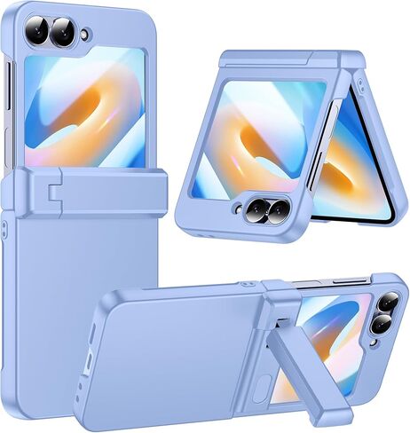 Temdan for Samsung Galaxy Z Flip 6 Case with [Built-in Front Screen Protector] [Kickstand][Hinge Protection][Hard PC] Ultra-Thin Shockproof Protective Phone Case for Galaxy Z Flip 6 -Green in Kuwait