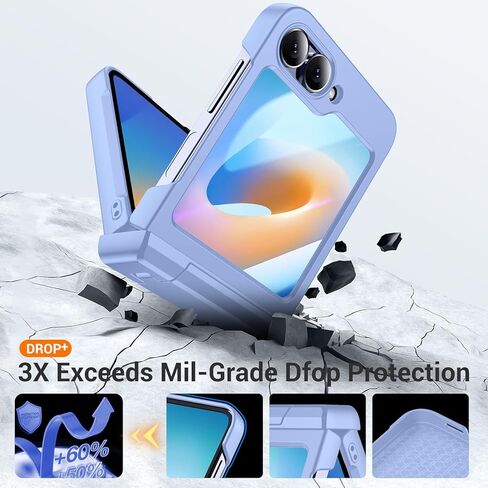 Temdan for Samsung Galaxy Z Flip 6 Case with [Built-in Front Screen Protector] [Kickstand][Hinge Protection][Hard PC] Ultra-Thin Shockproof Protective Phone Case for Galaxy Z Flip 6 -Green in Kuwait