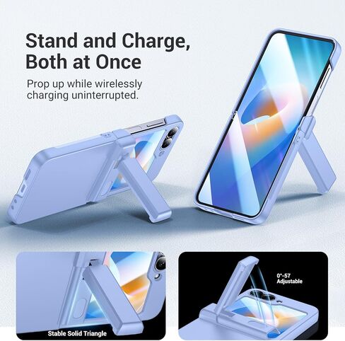 Temdan for Samsung Galaxy Z Flip 6 Case with [Built-in Front Screen Protector] [Kickstand][Hinge Protection][Hard PC] Ultra-Thin Shockproof Protective Phone Case for Galaxy Z Flip 6 -Green in Kuwait