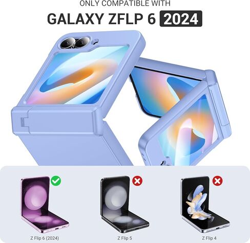 Temdan for Samsung Galaxy Z Flip 6 Case with [Built-in Front Screen Protector] [Kickstand][Hinge Protection][Hard PC] Ultra-Thin Shockproof Protective Phone Case for Galaxy Z Flip 6 -Green in Kuwait