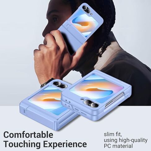 Temdan for Samsung Galaxy Z Flip 6 Case with [Built-in Front Screen Protector] [Kickstand][Hinge Protection][Hard PC] Ultra-Thin Shockproof Protective Phone Case for Galaxy Z Flip 6 -Green in Kuwait