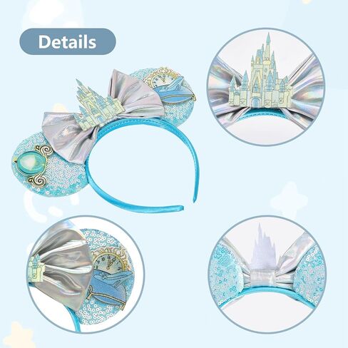 Mouse Ear Headband, Birthday Ears for Women Girls kids Adult, Princess Costume for Party Trip Parks CospLay Essentials in Saudi Arabia