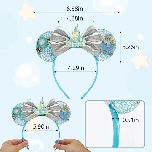 Mouse Ear Headband, Birthday Ears for Women Girls kids Adult, Princess Costume for Party Trip Parks CospLay Essentials in Saudi Arabia