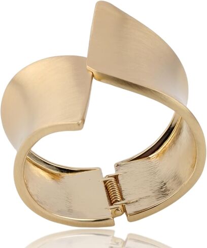 Gold Color Wide Arm Cuff Bracelet for Women Thick Chunky Statement Alloy Metal Fashion Wrist Wrap Non Tarnish Bangle Jewelry in Kuwait