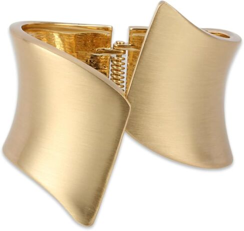 Gold Color Wide Arm Cuff Bracelet for Women Thick Chunky Statement Alloy Metal Fashion Wrist Wrap Non Tarnish Bangle Jewelry in Kuwait