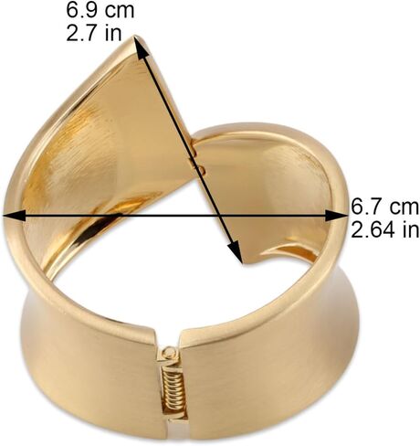 Gold Color Wide Arm Cuff Bracelet for Women Thick Chunky Statement Alloy Metal Fashion Wrist Wrap Non Tarnish Bangle Jewelry in Kuwait