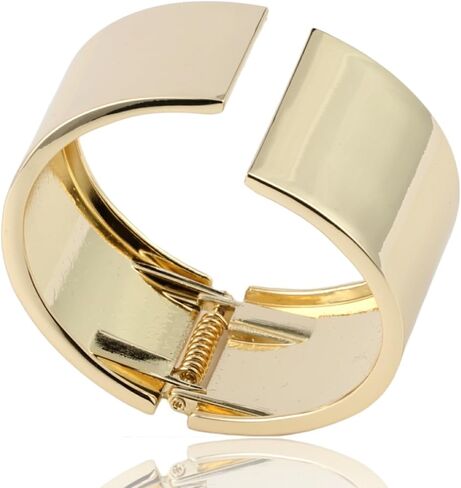 Gold Color Wide Arm Cuff Bracelet for Women Thick Chunky Statement Alloy Metal Fashion Wrist Wrap Non Tarnish Bangle Jewelry in Kuwait