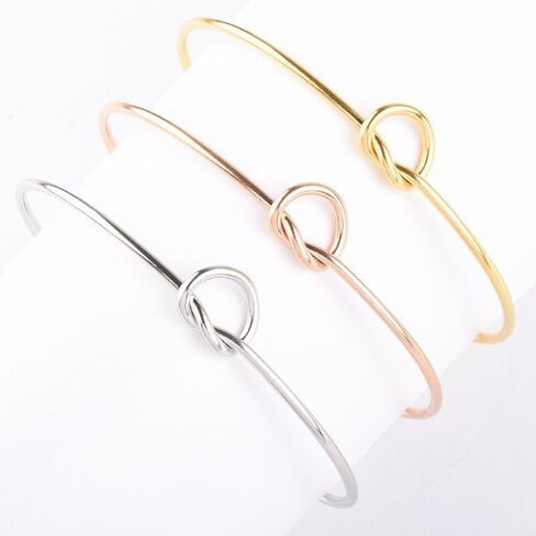 ONLYJUMP 14K Gold Plated Forever Love Knot Infinity Bracelets for Women Simple Delicate Open Adjustable Love Heart Cuff Bracelet Minimalist Knot Bangles Bracelet Fashion Jewellery Gift in Saudi Arabia