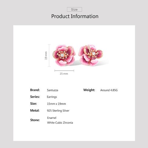 Santuzza Sterling Silver Gemstone Enamel Flower Earrings in Saudi Arabia